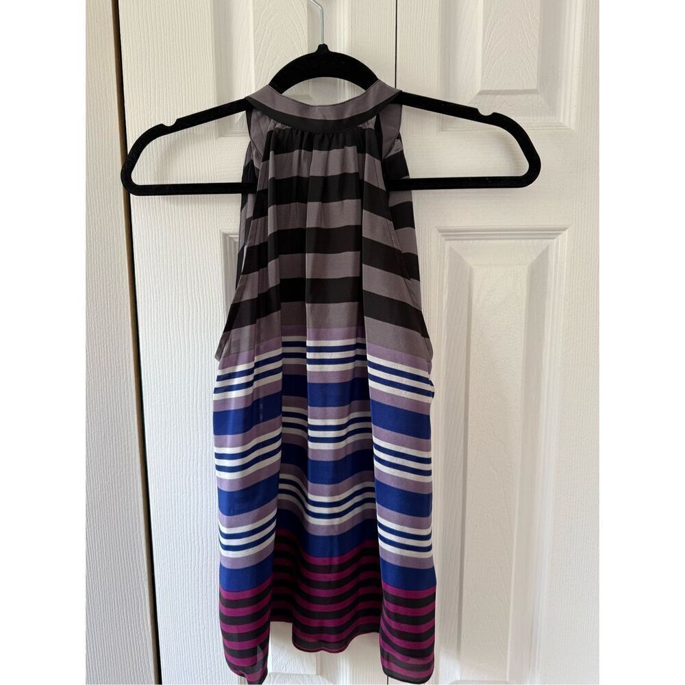 Scoop NYC XS Silk Stripe Blouse Top - Picture 4 of 4